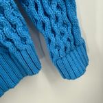 Ann Taylor Sweater SZ Small Chunky Knit Honeycomb Cable Spring Blue Cotton Blend Photo 8