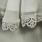 NBD X by  White Peplum Lace Trim Surplice Neck Blouson Sleeve Office Blouse Sz XS Photo 3