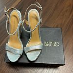 Badgley Mischka Silver Wedge Platform Evening Shoes Photo 1