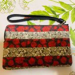 Coach NWOT canvas wristlet pouch wallet with rose print Photo 1