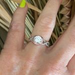 Sterling Silver 14K Twisted Two Tone Clear CZ Ring Photo 0