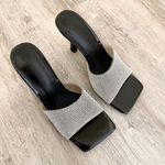 Forever 21 NEW Black Rhinestone Mule Heels Size 6 Photo 0