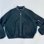 Zara oversized grey wool bomber jacket with puffed hem, size S Gray Photo 6