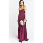 Show Me Your Mumu Dress Womens Small Burgundy Maxi Strappy Open Back Bridesmaid Photo 3