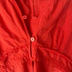 Christopher & Banks Y2k Red Orange Linen Feminine Babydoll Top Photo 3