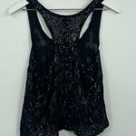 Nollie Black Grunge Sequin Sheer Crop Tank Top Size Medium Photo 5