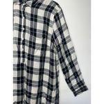 Old Navy  Women’s Plaid Flannel Shirt Dress Black White Rayon Size Large Photo 3