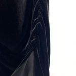 White House | Black Market WHBM Velvet Midi Dress  XS Black‎ Boat Neck 3/4 Sleeve Side Ruching Classic Photo 4