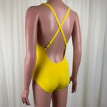 MICHAEL Michael Kors Lace Up Cross Back One Piece Swimsuit Size 6 Yellow Photo 1