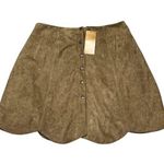Blue Rain NWT  Faux Suede Skirt - Scalloped Edge - Snap Down Medium Photo 0