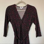 Leota Leotta Perfect Faux Wrap Purple Gray Pink Cheetah Print Dress Size Medium Photo 2
