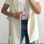 ZARA blazer vest coat cream waistcoat with vents Photo 1