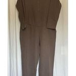 Gap  maternity Fleece Sweatsuit Jumpsuit Brown Size Large NEW! Photo 0