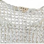 POL  Ivory Crochet Mesh Knit Top sz m/l Photo 4