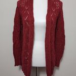 Lucky Brand Huntington Rust Red open weave cardigan size small Photo 0