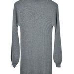 Song Of Style Erin Wool Blend Sweater Dress Balloon Sleeve Gray Ribbed Knit XS Photo 0