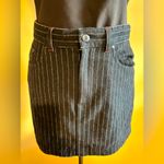 Banana Republic GAP Y2K 2000s Black Wool White Pinstripe 5 Pocket Pencil Straight Mini Skirt 6 Photo 1