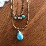 Faux Gold and Turquoise Linked Adjustable Layering Necklaces Photo 1