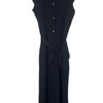 Monteau  Navy Blue Short Flutter Sleeve Belted Waist Pants Jumpsuit Women Sz XS Photo 0