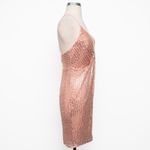 Liv Foster Sequin Draped Mini Dress Rosy Peach Size 2 Pink Photo 2