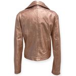Rose gold metallic Moto jacket ladies medium leather Tart Collections biker coat Pink Photo 2