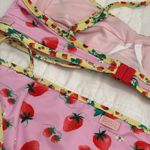 Bananamoon Strawberry Print Bikini Set sz M Pink Size M Photo 4