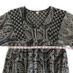 Akemi + Kin Anthropologie Black Eyelet Boho Embroidered Mini Dress Size 2 Photo 4
