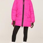 OOF WEAR Women's Neon Pink Long Sleeve High Neck Puffer Coat Size 38 Photo 0