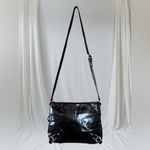 Michael Kors Black Leather Crossbody Messenger Bag Shoulder Handbag 9”x12” Purse Photo 3