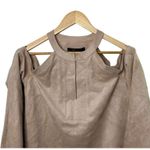 BCBG MAXAZRIA LAGUNA Faux Suede Cold Shoulder Shift Dress Bare Pink Size Small Photo 1