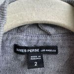 James Perse  Linen Jacket Womens Small 2 Bomber Gray Flax Jersey Lined Pocket Zip Photo 3