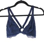 Victoria's Secret  Bralette V Neck Lace Navy Blue M Photo 0