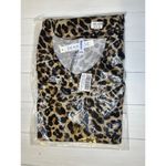 Leopard Print Dress Womens XS Brown Long Sleeve Casual Loose TShirt Dress B3 Photo 4