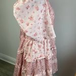 American Eagle AE Pink Ruffled Tiered Midi Dress with Puff Sleeves Photo 8