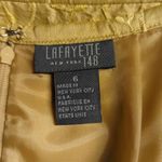 lafayette 148 Gold Brocade Fringe Silk Skirt Woman's Size 6 Knee Length Gold Photo 9