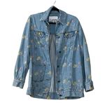 Ganni Oversized Floral Cotton Denim Jacket XS Photo 1