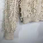 BKE Gimmicks Cream Textured Knit Crewneck Sweater Women's Size X-Small XS Photo 2