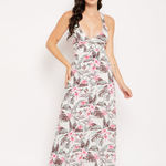 Sim & Sam Tropical Rayon Challis Maxi Dress. Size Medium Photo 2