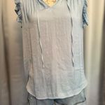 Rachel Zoe  Light Blue Ruffle Sleeve Blouse Photo 1