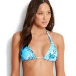 Seafolly NWT X Revolve Bali Hai Slide Tri Bikini Top Photo 1