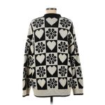ZARA Black Ivory Knit Jacquard Cardigan - M Photo 1
