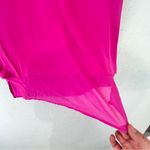 Michael Kors Hot Pink Tunic Top Sheer Hem 3/4 Sleeves Women Size M Boho Barbie Size M Photo 6