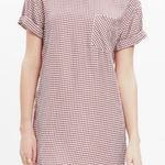 Madewell Gingham Shift Dress Small Red White Checkered Sleeveless Viscose Photo 0