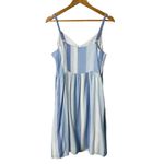 Joie  Linen Blend Striped V-Neck Sundress‎ in Blue and White, Size 8 Photo 6