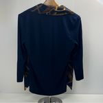 Ralph Lauren Lauren  Equestrian Bridle Print Scarf Blue Gold Top Petite Small Photo 11