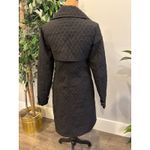 Merona  Women Quilted Double Breasted Trench Coat Black Size Small Photo 2