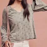 Anthropologie Eyelet Bell Sleeve Crochet Top Photo 0