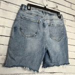 Kensie Jeans Blue Cropped Jean Shorts High Waist Frayed Hem Vintage Slim Fit 30 Photo 9