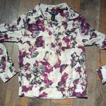 White House | Black Market WHBM Floral 100% Silk Blouse - Size 0 Photo 0