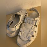 Dr. Martens women’s white leather white leather platform sandals size 12 wide Photo 5